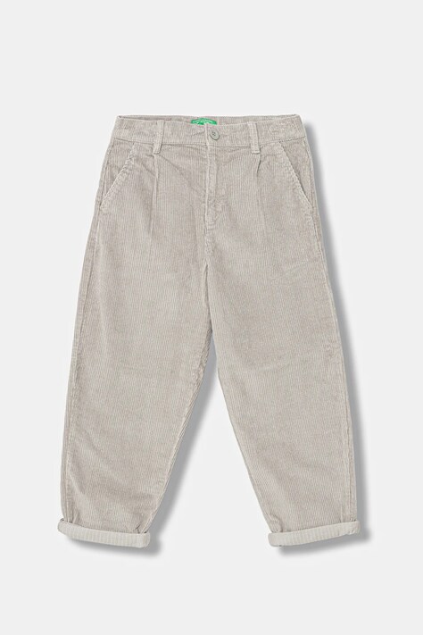 United Colors of Benetton spodnie sztruksowe dziecięce kolor szary gładkie 4IKTCF058