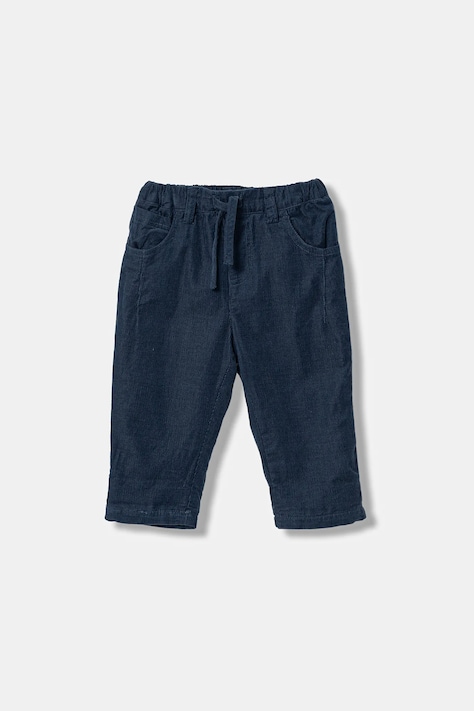 United Colors of Benetton spodnie sztruksowe niemowlęce kolor granatowy gładkie 4O5GAF01B