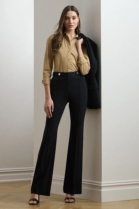 Брюки Lauren Ralph Lauren цвет чёрный облегающее высокая посадка 200971132
