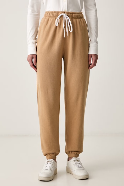 Polo Ralph Lauren spodnie dresowe damskie z bawełną brązowe 211971694