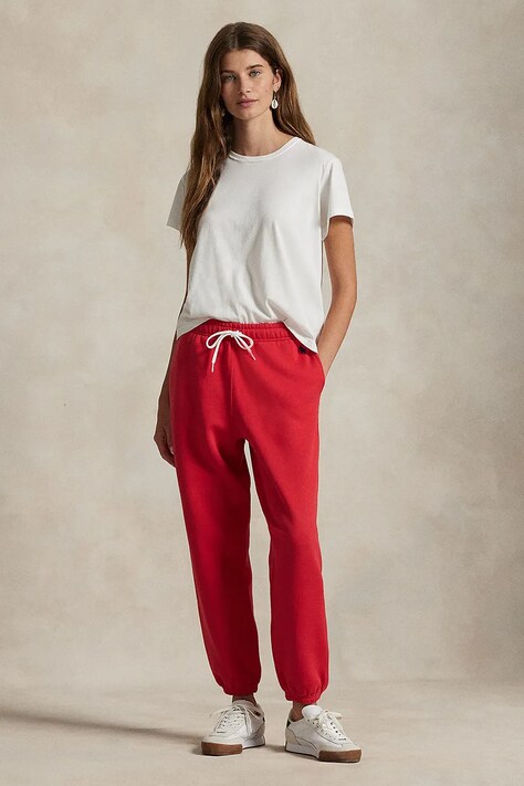 Спортивные штаны Polo Ralph Lauren цвет красный однотонные 211971700