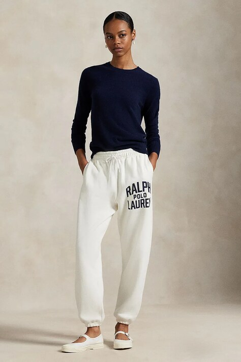 Спортивные штаны Polo Ralph Lauren цвет белый с принтом 211971758