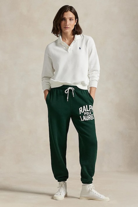 Tepláky Polo Ralph Lauren zelená farba, s potlačou, 211971758