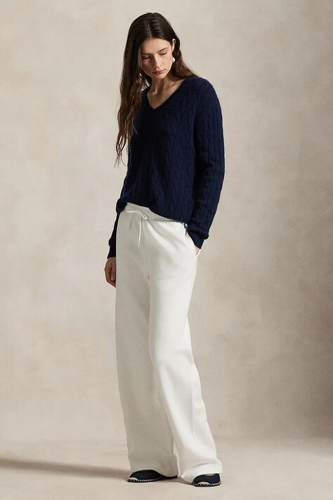 Polo Ralph Lauren pantaloni de trening culoarea alb, uni, 211977959