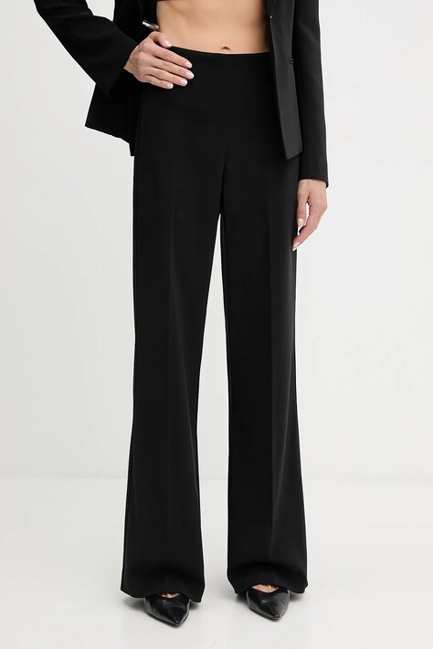 Patrizia Pepe spodnie damskie kolor czarny dzwony high waist 8P0731 A6F5