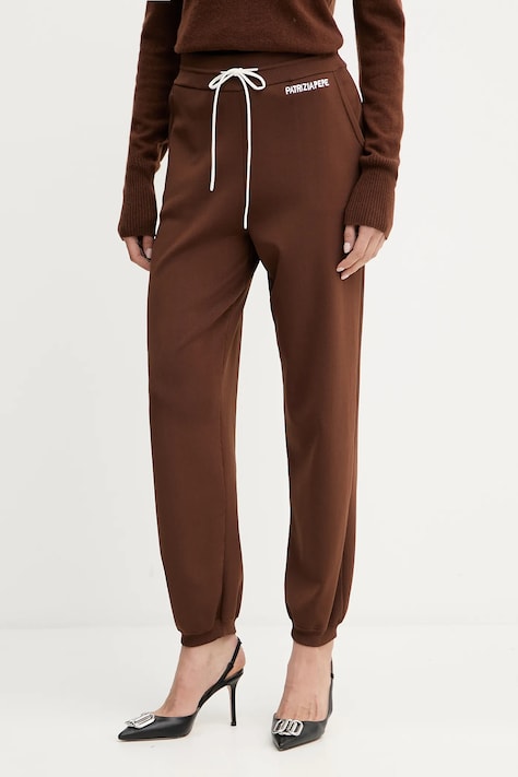 Patrizia Pepe pantaloni de trening culoarea maro, uni, 8P0736 K266