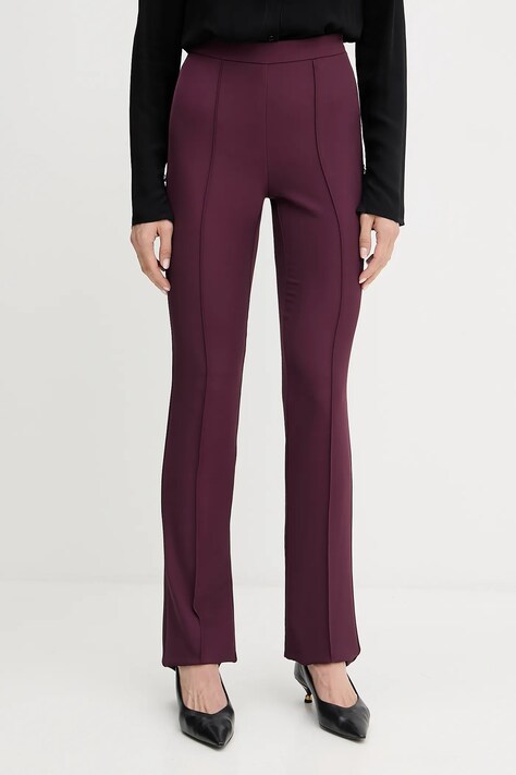 Patrizia Pepe spodnie damskie kolor bordowy dzwony medium waist 8P0747 A454