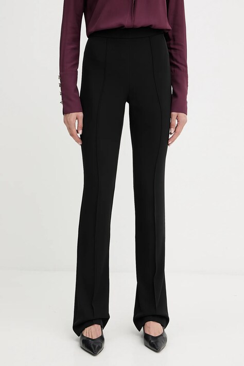 Patrizia Pepe spodnie damskie kolor czarny dzwony medium waist 8P0747 A454