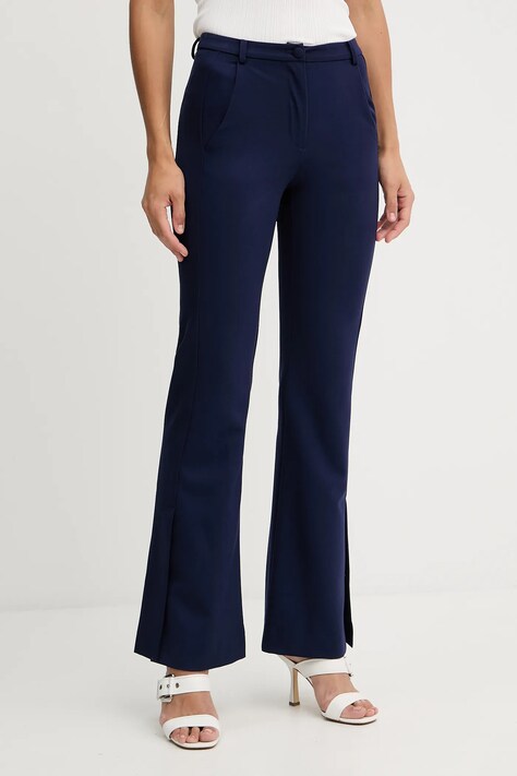 Patrizia Pepe spodnie damskie kolor granatowy szerokie medium waist 8P0754 A623