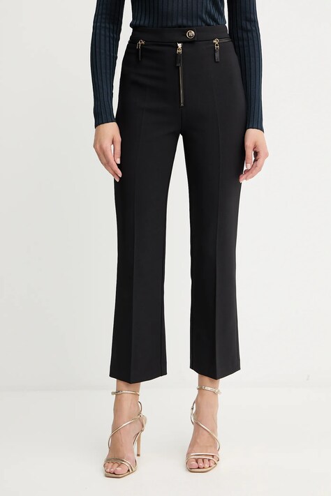 Elisabetta Franchi pantaloni culoarea negru, mulată, high waist, PA10856E2