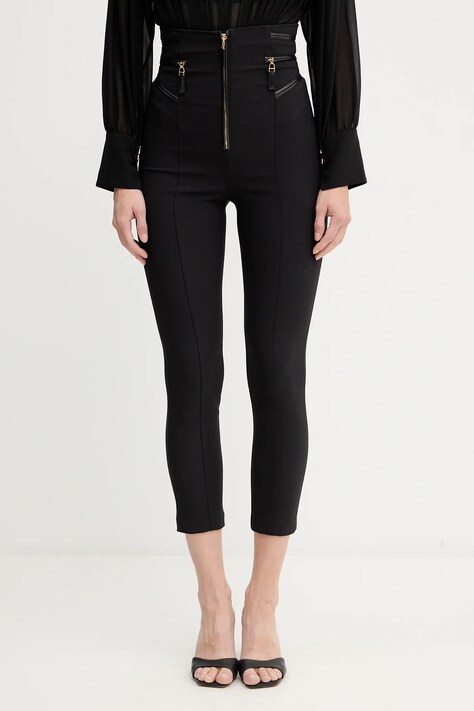 Elisabetta Franchi pantaloni culoarea negru, mulată, high waist, PA11956E2