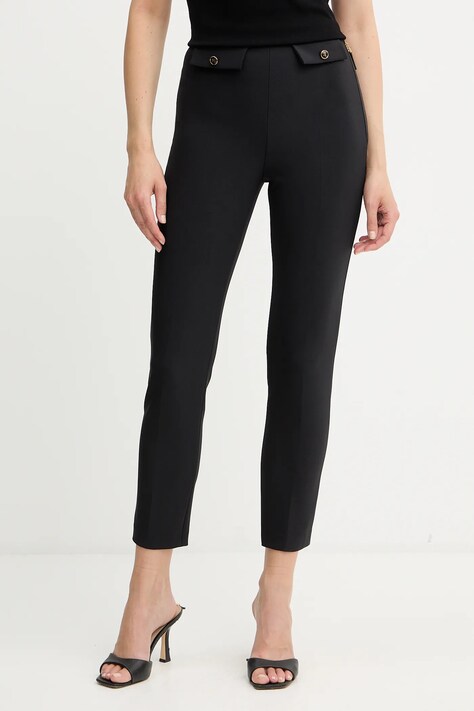 Elisabetta Franchi pantaloni culoarea negru, mulată, high waist, PA12056E2