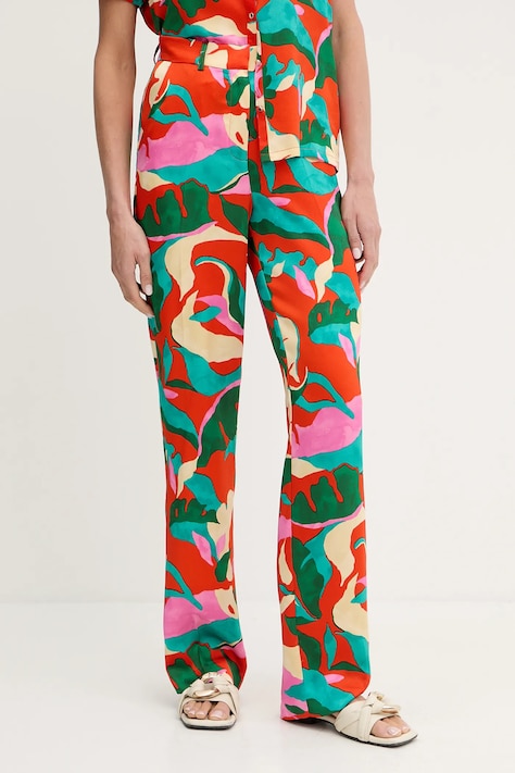 Hlače Morgan boja: narančasta, ravna, visoki struk, PROU.F