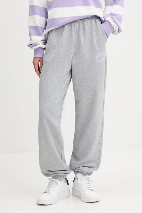 Tommy Jeans spodnie dresowe damskie kolor szary melanżowe DW0DW20994