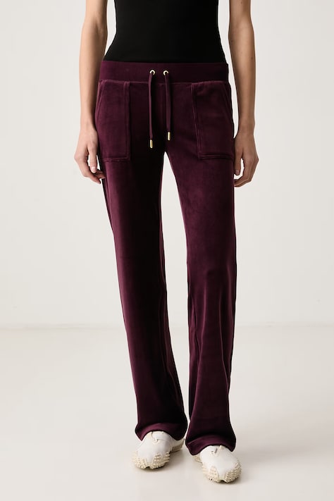 Juicy Couture Donji dio trenirke za žene DEL RAY POCKETED PANT bordo spušteni struk JCAP180G