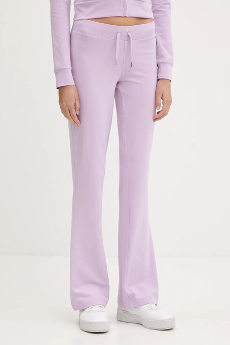 Juicy Couture pantaloni de trening JERSEY APOLLO PANT culoarea violet, cu imprimeu, JCWBJ125311