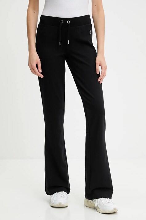 Juicy Couture spodnie dresowe JERSEY APOLLO PANT damskie kolor czarny z aplikacją JCWBJ125311
