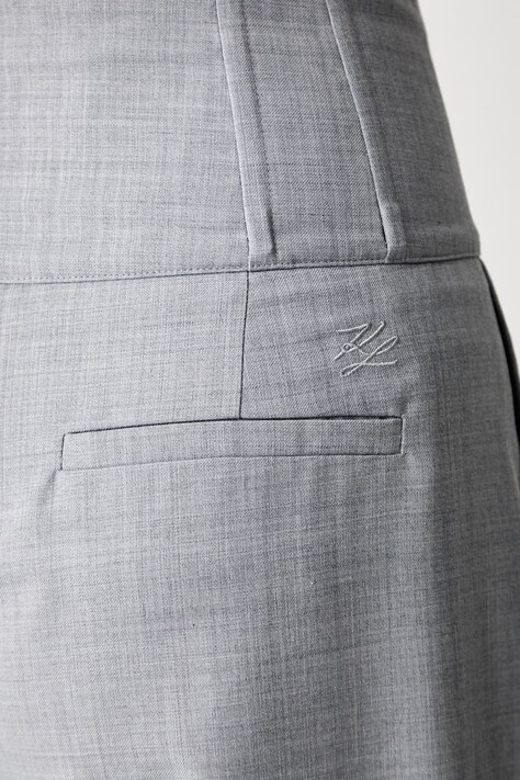 Karl Lagerfeld штани wide leg жіночі з додаванням вовни — AW25-SPD033, сірий — фото 4
