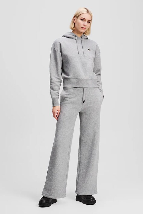 Karl Lagerfeld pantaloni de trening din bumbac culoarea gri, melanj, A3W10117