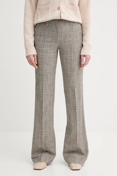 PS Paul Smith spodnie z dodatkiem wełny damskie kolor beżowy proste medium waist W2R-358T-T31313
