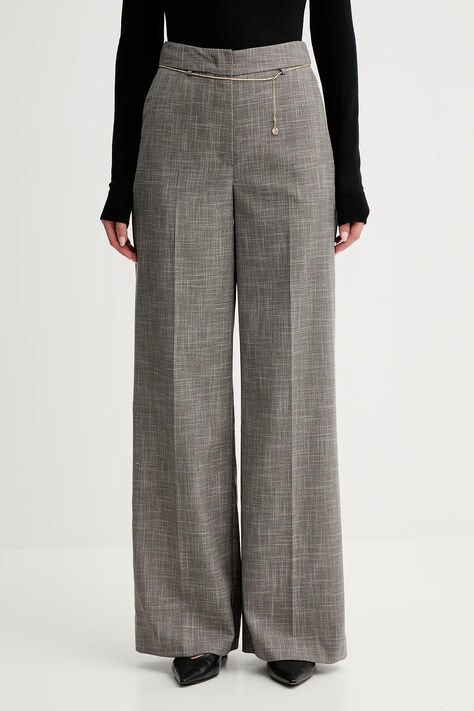 Simona Corsellini pantaloni culoarea maro, drept, high waist, A25CPPA01501