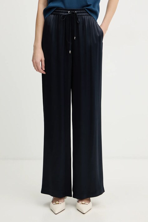 BOSS spodnie Tavati damskie kolor granatowy proste high waist 50541835