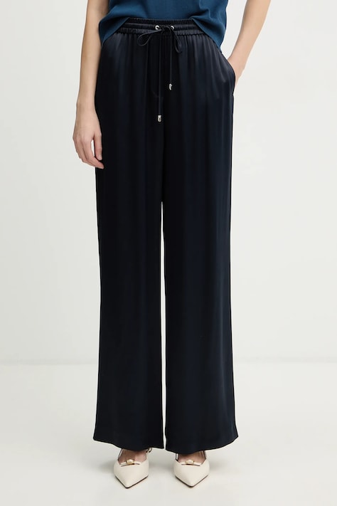 Kalhoty BOSS Tavati dámské, černá barva, high waist, 50541835