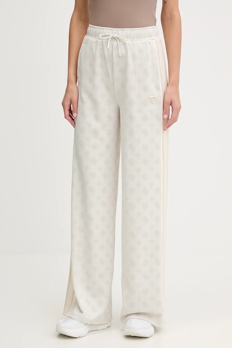 Tepláky Guess PEONY dámské, béžová barva, V5YB10 K0282