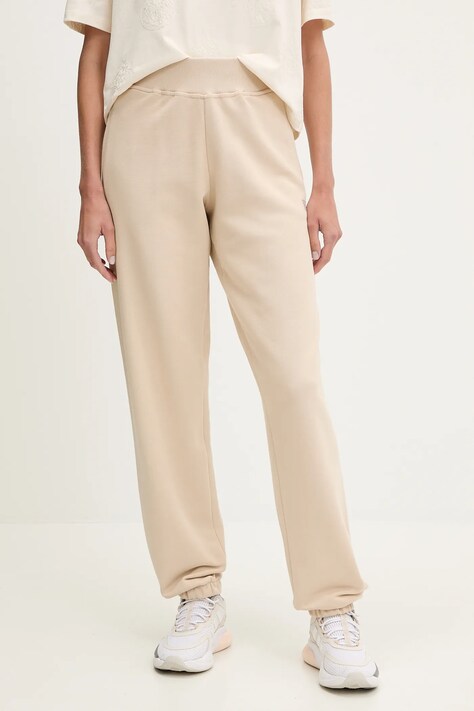 Guess pantaloni de trening din bumbac PRIMULA culoarea bej, uni, V5YB17 KCRP0