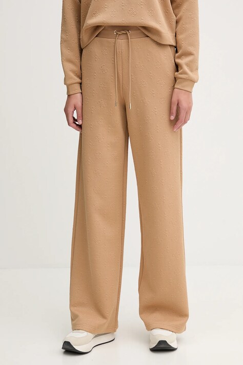 Guess pantaloni de trening PEONY culoarea verde, uni, V5YB19 KBSL2