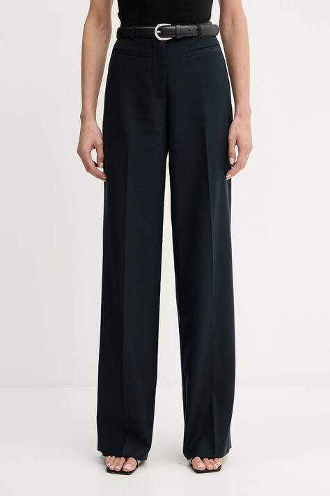 Iceberg spodnie damskie kolor granatowy szerokie high waist B101 5257