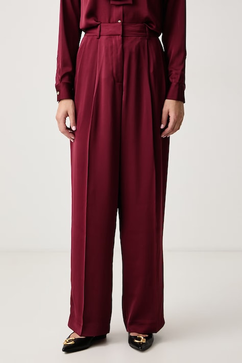 MICHAEL Michael Kors Kalhoty dámské burgundské high waist MT530VRAYJ