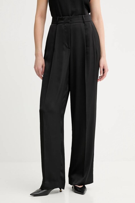 MICHAEL Michael Kors spodnie damskie kolor czarny proste high waist MT530VRAYJ