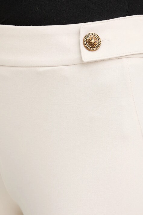 Guess spodnie MAELICE damskie kolor beżowy dzwony high waist W5YB0I KCMU2