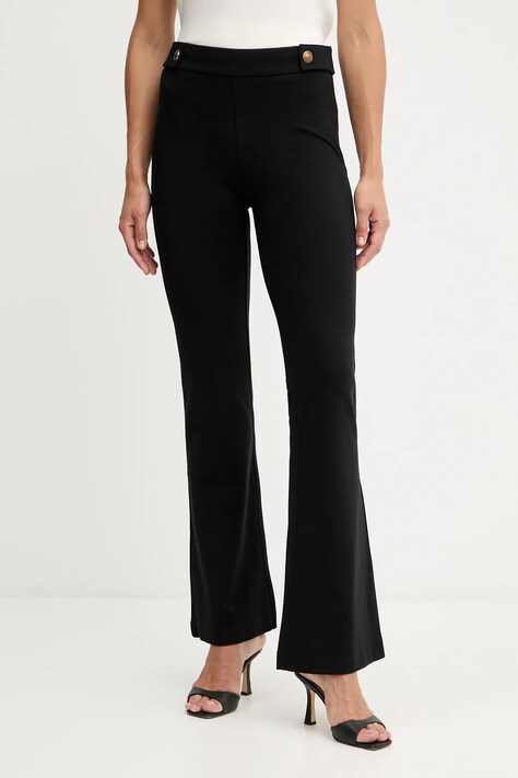Guess spodnie MAELICE damskie kolor czarny dzwony high waist W5YB0I KCMU2