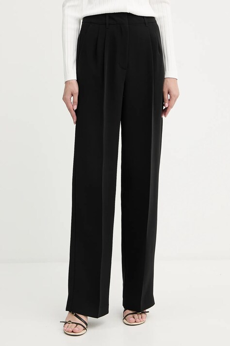 Guess spodnie THEOLINE damskie kolor czarny szerokie high waist W5YB08 WGHC2