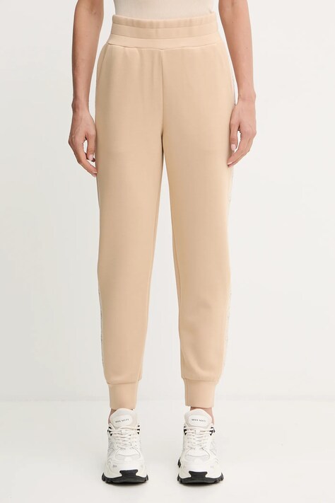 Guess pantaloni de trening NEW VICTOIRE culoarea bej, cu imprimeu, W5YB11 KBYE2