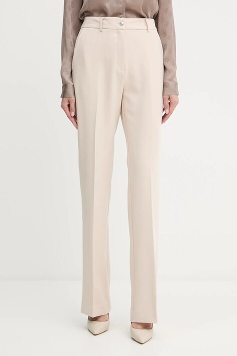 Guess spodnie NEW CARLA damskie kolor beżowy proste high waist W5YB00 WH9Y2