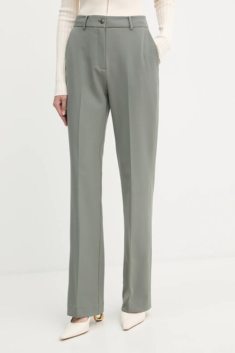 Guess spodnie NEW CARLA damskie kolor zielony proste high waist W5YB00 WH9Y2
