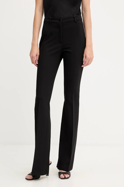 Pinko spodnie damskie kolor czarny proste high waist 105706 A2R9