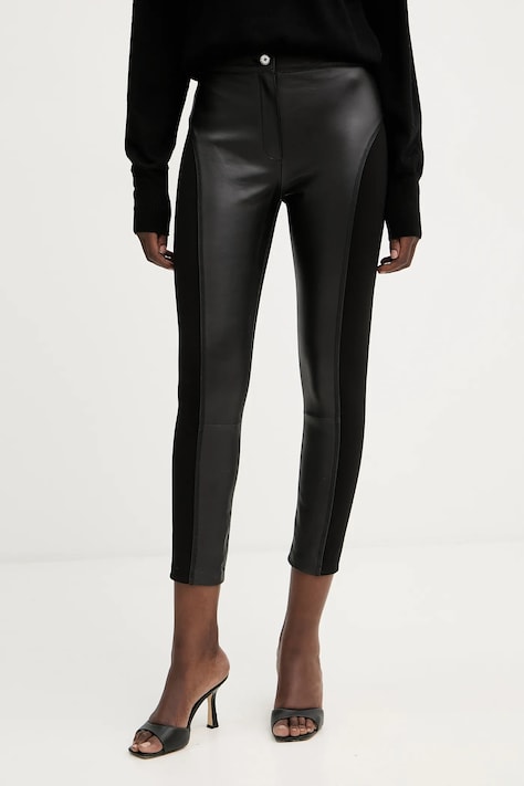 Pinko pantaloni culoarea negru, mulată, high waist, 105366 Y75K
