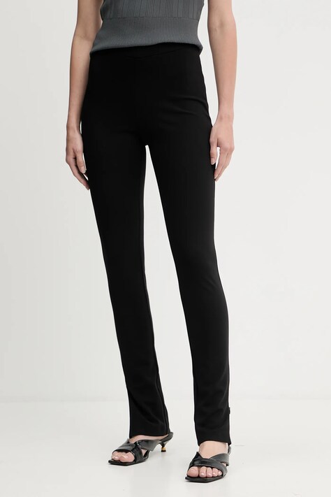 Pinko pantaloni culoarea negru, mulată, high waist, 105457 A15M