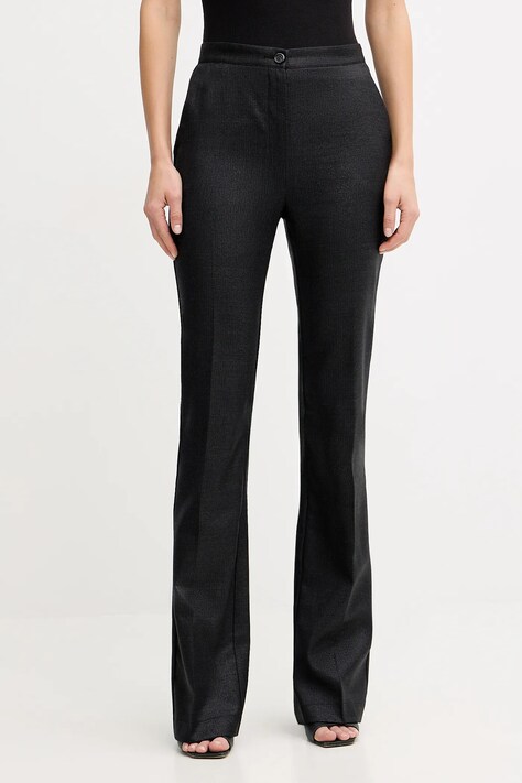 Pinko spodnie z dodatkiem wełny damskie kolor czarny dzwony high waist 106124 A305