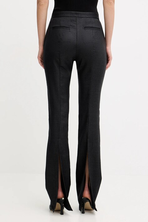 Pinko spodnie z dodatkiem wełny damskie kolor czarny dzwony high waist 106124 A305