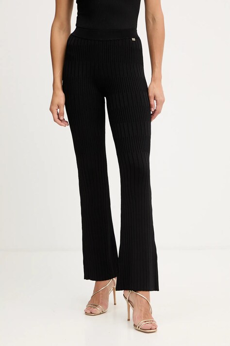 Marciano Guess spodnie JANET damskie kolor czarny dzwony high waist 5YGB29 5881Z