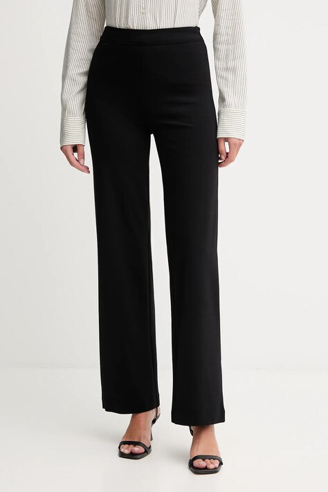 United Colors of Benetton spodnie damskie kolor czarny proste high waist 47CKDF0A1
