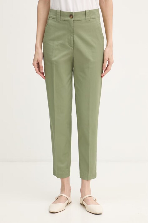 United Colors of Benetton spodnie slim fit damskie zielone regular waist 4FRXDF096