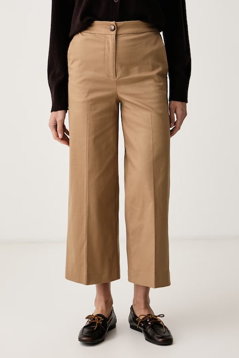 United Colors of Benetton Nohavice dámske s bavlnou zelené high waist 4SJCDF09W