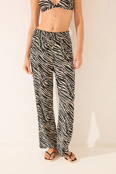 women'secret nadrág fekete, magas derekú széles, 5549945