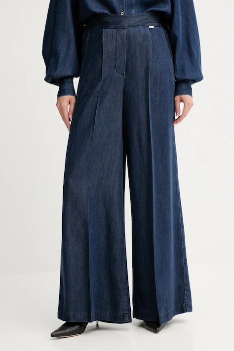 Hlače Fracomina široke, visoki struk, FJ25WV3003W78301